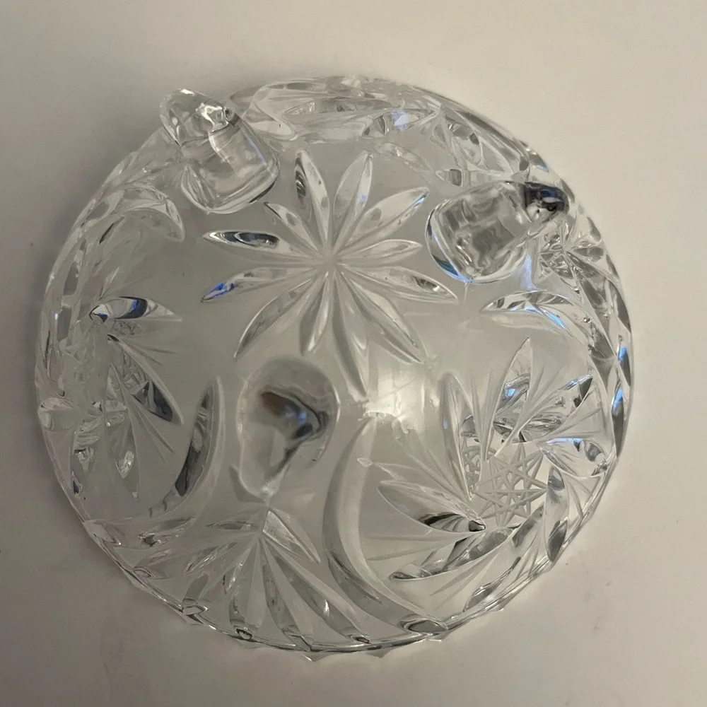 Vintage Depression Anchor Hocking Prescut Footed Bowl Star of David Star